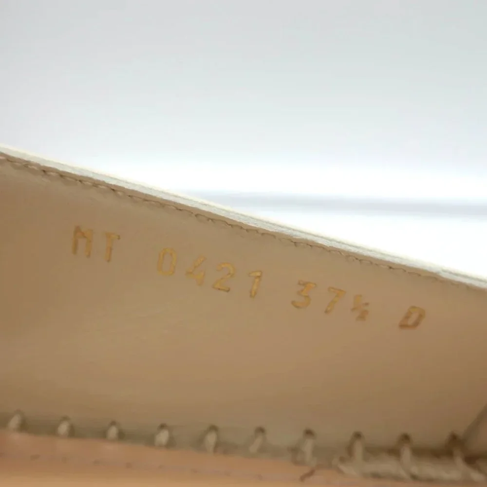 Christian Dior Granville Espadrilles Off-White Embossed Leather Size 37.5 D - Picture 10 of 11